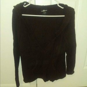 Brown sweater with hood